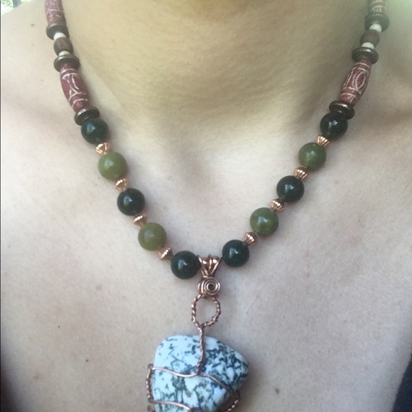 Tree agate wire wrapped necklace - Picture 6 of 6
